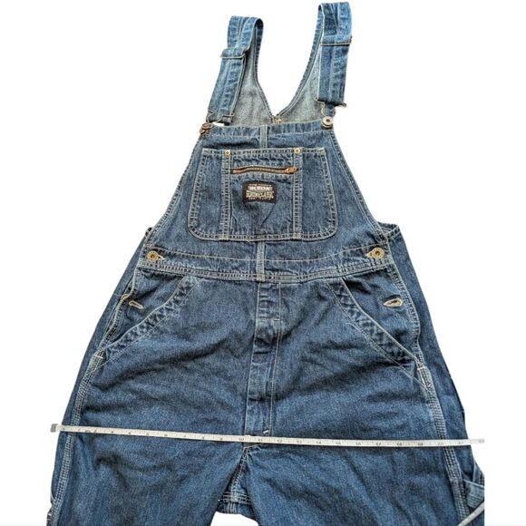 Ikeda Blue Medium Wash Denim Slouchy Overalls S - Picture 10 of 13